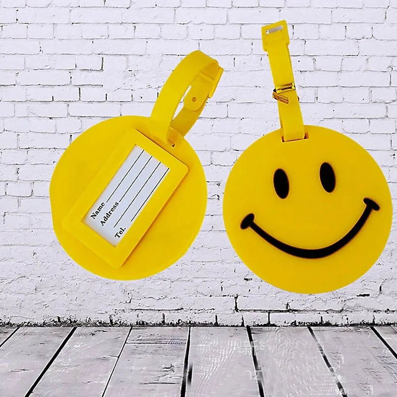 Travel Accessories Funny Face Expressions Luggage Tag Silica Gel Suitcase ID Address Holder Baggage Boarding Tag Portable Label