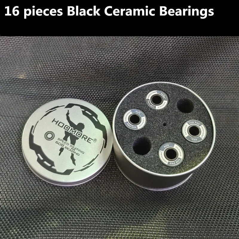 black ceramic bearing for inline speed skates patines 7 balls oxide speed bearing for powerslide for cityrun race skate shoes