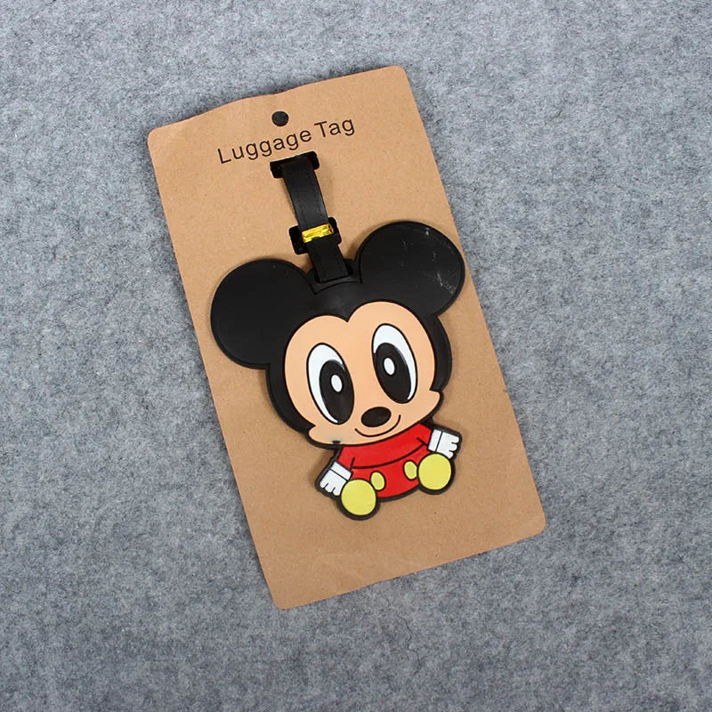 Classic Mickey Mouse Travel Accessories Luggage Tag Silica Gel Suitcase ID Addres Holder Baggage Boarding Tag Portable Label