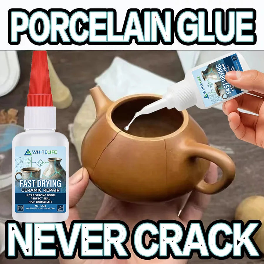 1-3Pcs Waterproof Instant Dry Ceramic Glue Strong Odorless Adhesive for Porcelain Marble Stone Glass Crack Repair