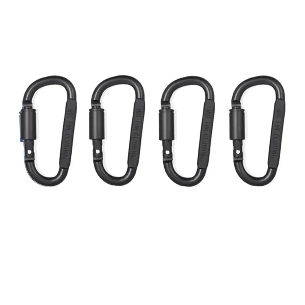 4 Pack D-ring Carabiner Clip Lightweight Aluminum Carabiners With Barrel Locking For Keychain Tactical Bag Backpack