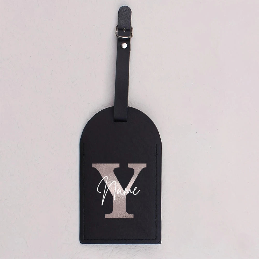 Personalised Monogram Luggage Tag PU Leather for Suitcase Baggage Handbag Tags Travel Bag Suitcase Label Tag Best Gift