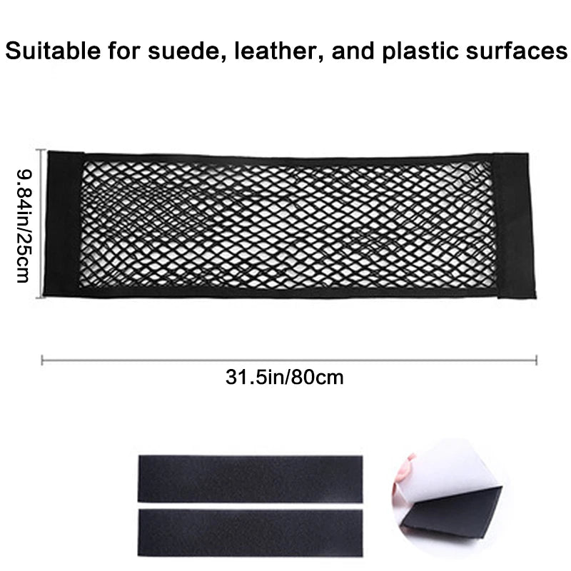 Universal Car Pouch Mesh Ceiling Netting Storage Auto Wall Sticker Net Pocket Elastic Trunk Organize Bag  Load  Mesh Storages