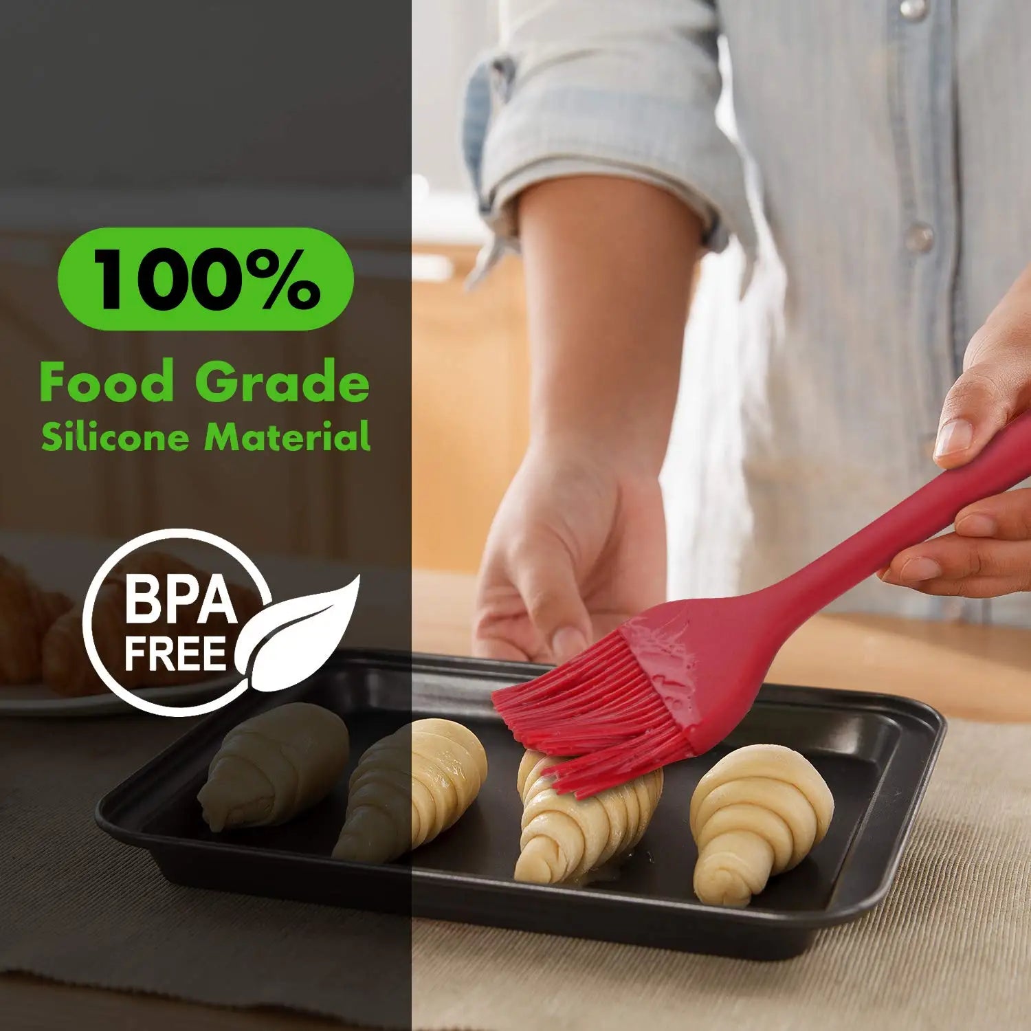 Silicone Basting Brushes, Heat Resistant Marinading Meat Grill Basting Pastry Brush for Oil Butter Sauce Sausages Desserts