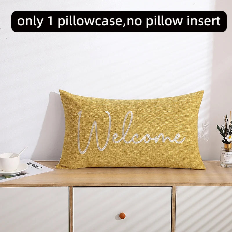 1 Pillow Set/Only 1 Pillowcase-Home Decor Embroidered 35x60cm Pillowcase Pillow Cover With Hidden Zipper