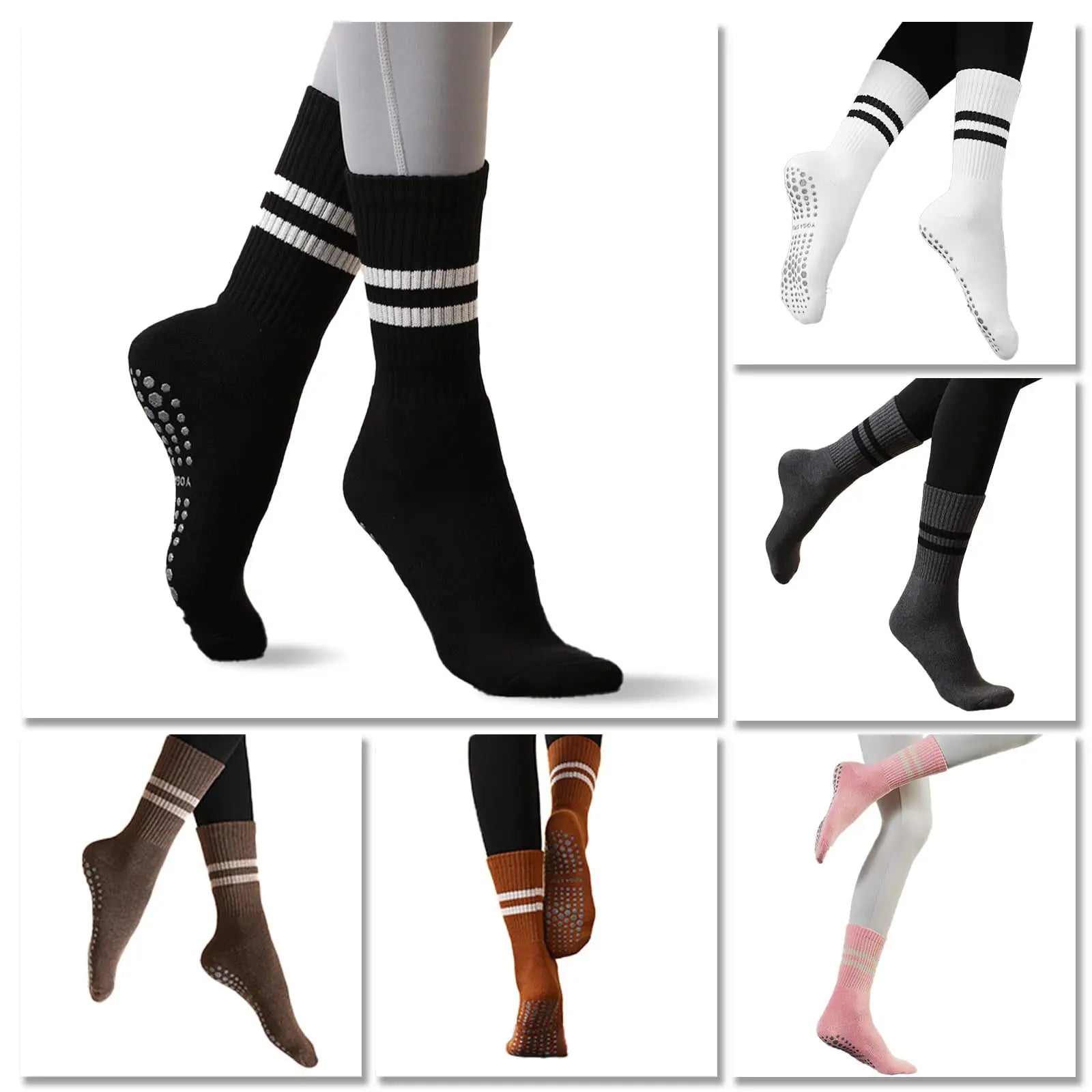 4pairs   Cross-Border Professional Yoga Socks,  Cotton Strapping Silicone Anti-Slip Pilates Fitness Dance Floor Socks