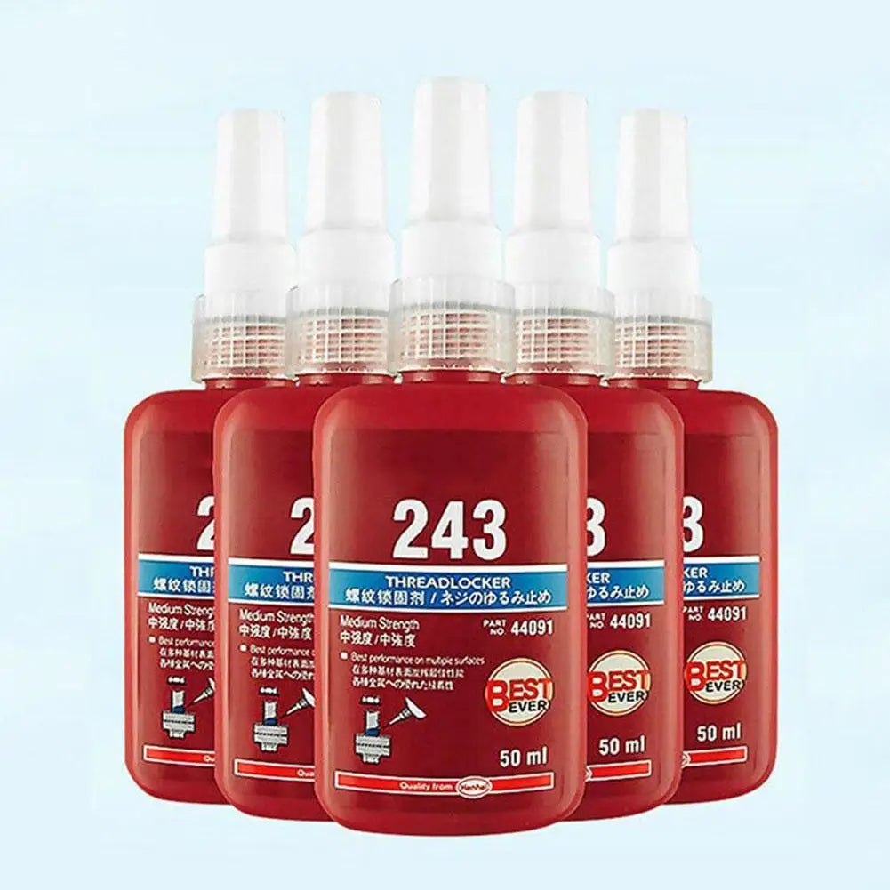 10/50ml Thread Locking Glue 243 Screw Glue Tightening Screws Prevent Loosening Rusting Caulking Temperature Resistance Anaerobic