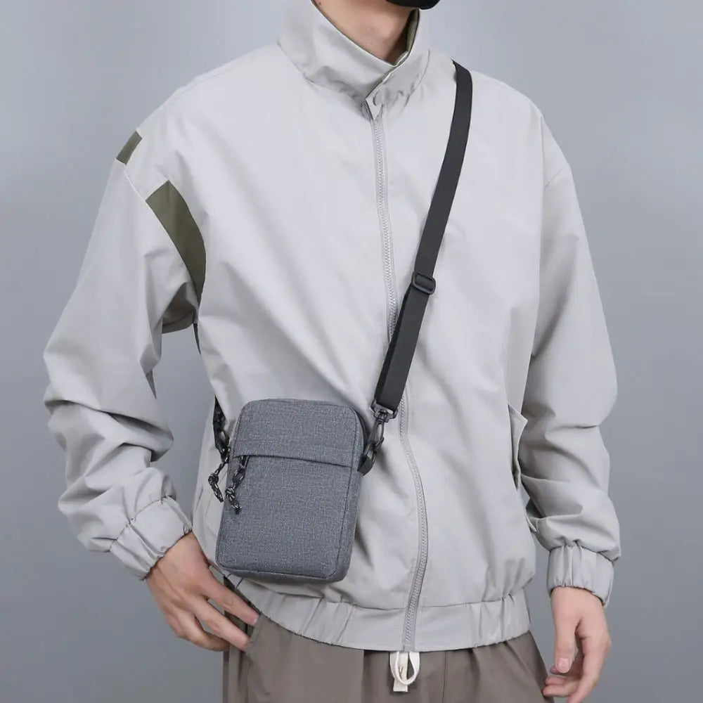 New Casual Men Messenger Bag Nylon Korean Sports Shoulder Bag Student Phone Bag Simple Shopper Bags Small Handbag