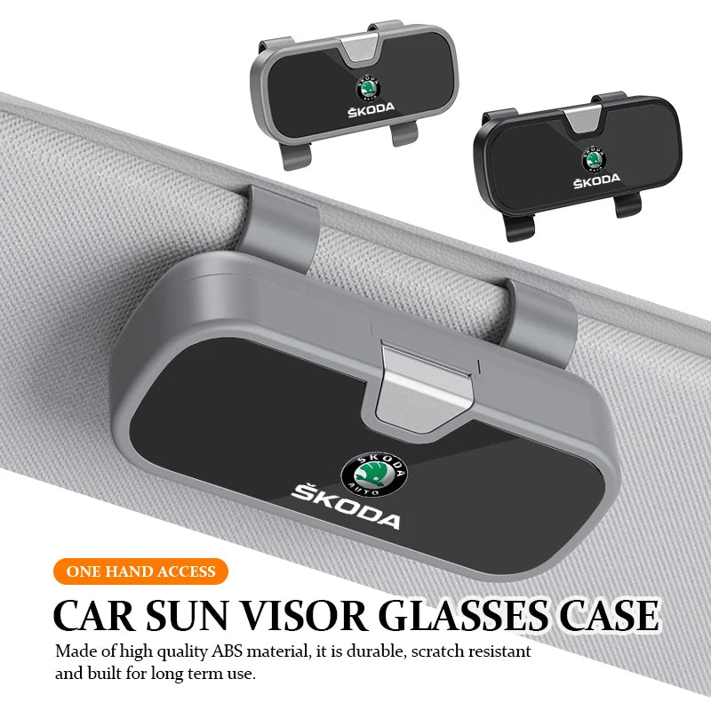 Car Sun Visor Sunglasses Glasses Case Glasses Storage Box For Skoda Fabia Kamiq Superb Scala Enyaq-iV MK3 VisionS Yeti