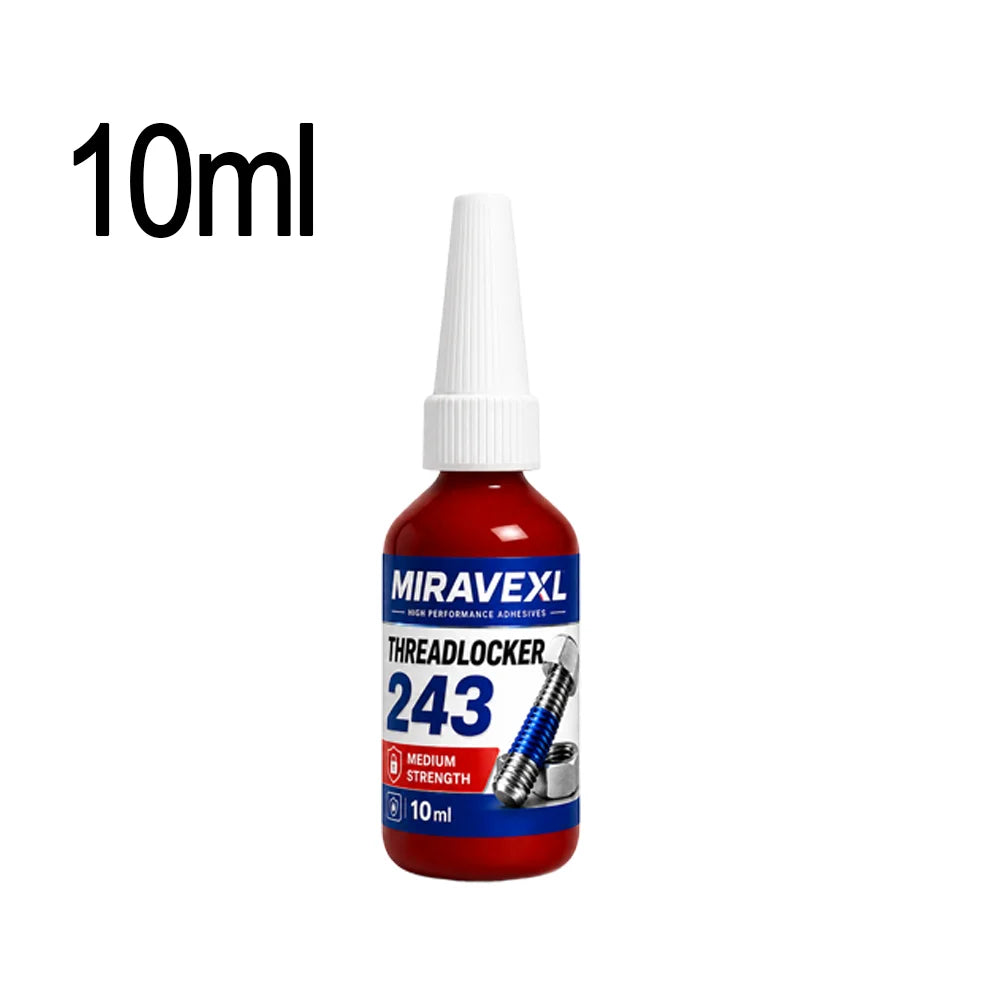 MIRAVEXL Threadlocker 243 Medium Strength Screw Glue Anaerobic Adhesive for Bolts NutsThreads Removable Anti Loose 10ml 50mlKit