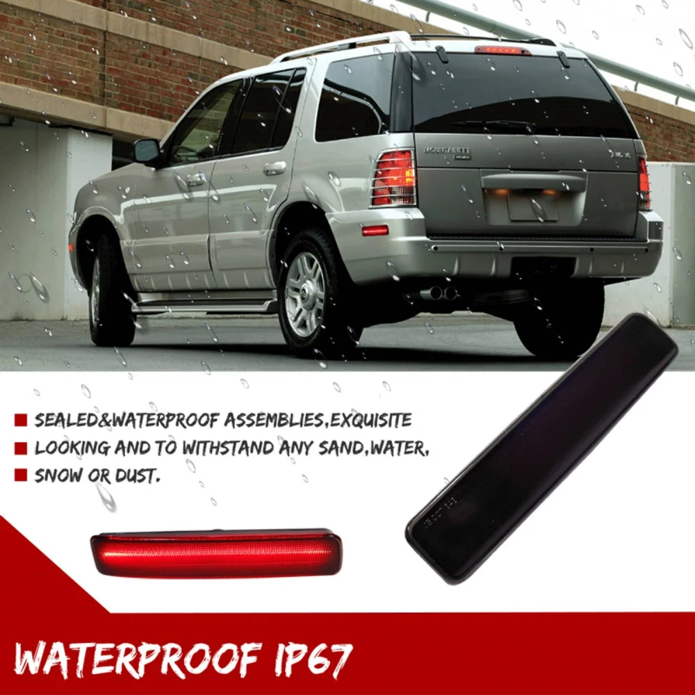 For Mercury Mountaineer 2002-2010 Car Red LED Rear Bumper Side Marker Parking Lights Running/Driving Lights Fender Flare Lights