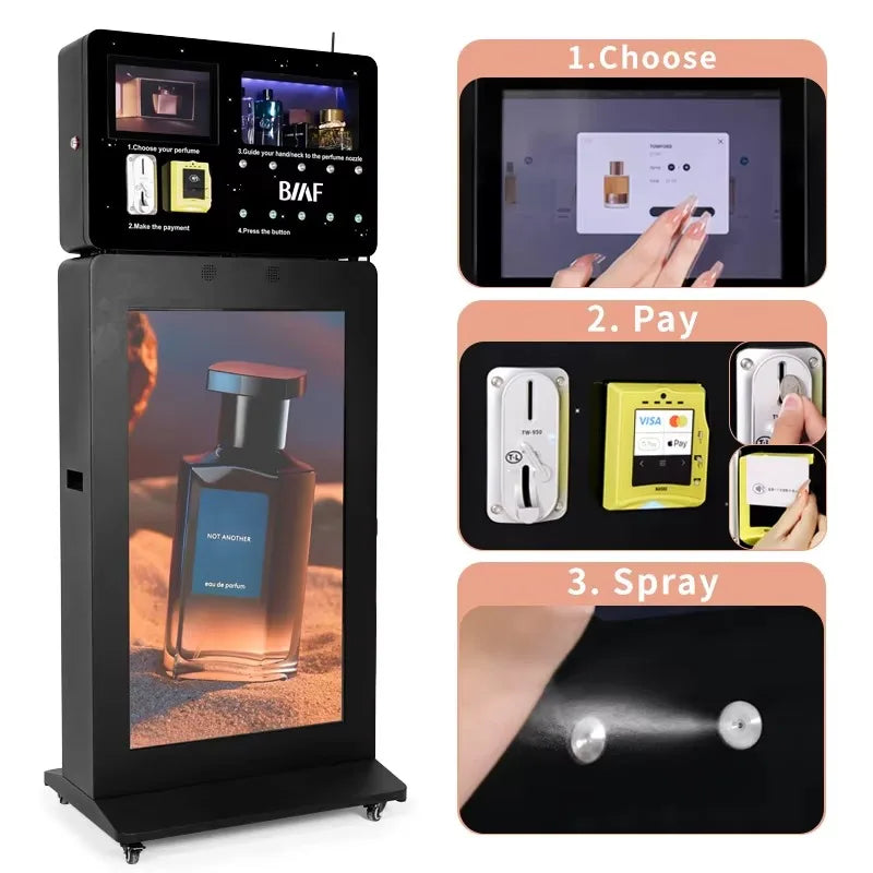 Automatic Fragrance Sampling Kiosk Perfume Dispenser Machine with Cashless Payment Wholesale Customized