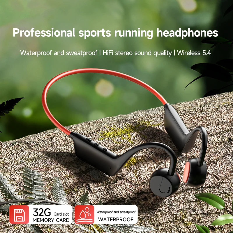NEW Wireless Bone Conduction Headset Bluetooth5.4 Earphone IPX8 Waterproof Swimming Exercise Fitness Sport Headphone With Mic