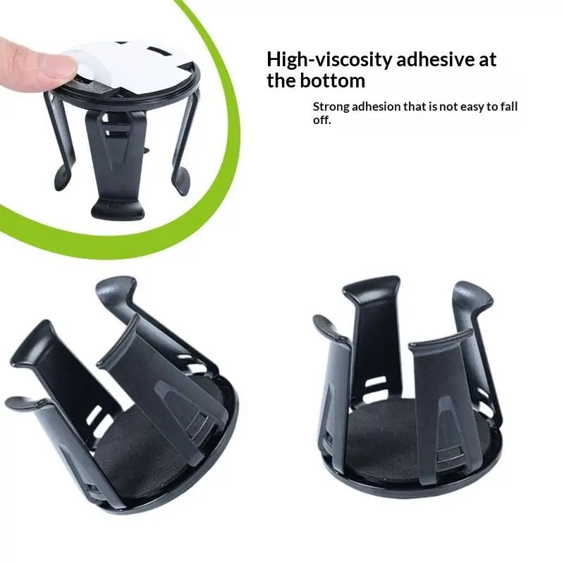 SU 1/2Pcs Car Beverage Holder Adhesive Cup Storage Rack Car Cup Bottle Holder Multifunction Drink Rack Auto Accessories Black