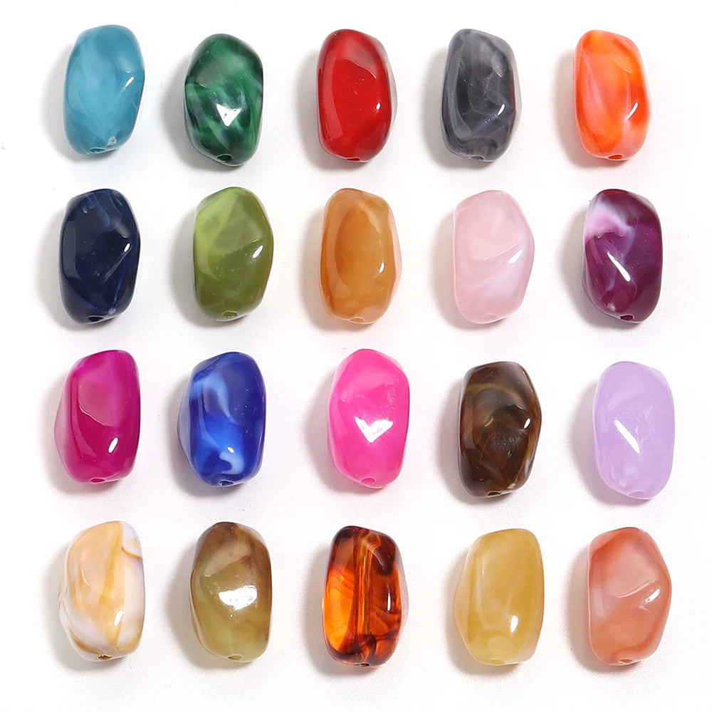 20pcs 12x21mm Irregularity Acrylic Beads Spacer Loose Beads For Jewelry Making DIY Bracelet Earrings Accessories