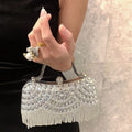 Diamond Evening Clutch Bag Golden Tassel Handbag Boutique Novelty Metallic Rhinestone Purses and Handbags Bridal Wedding Party