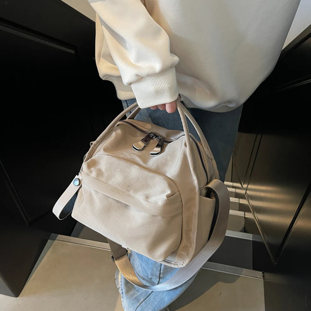 Women Lightweight Sling Bag Large Capacity Casual Crossbody Bag Solid Color Versatile Shoulder Bag Travel Shopping Work Date Bag
