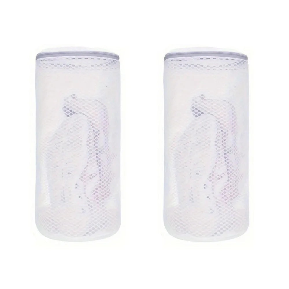 2PCS Honeycomb Mesh Shoe Washing Bags Anti-Deformation Polyester Washing Machine Shoe Bag with Zipper Shoe Cleaning Bag