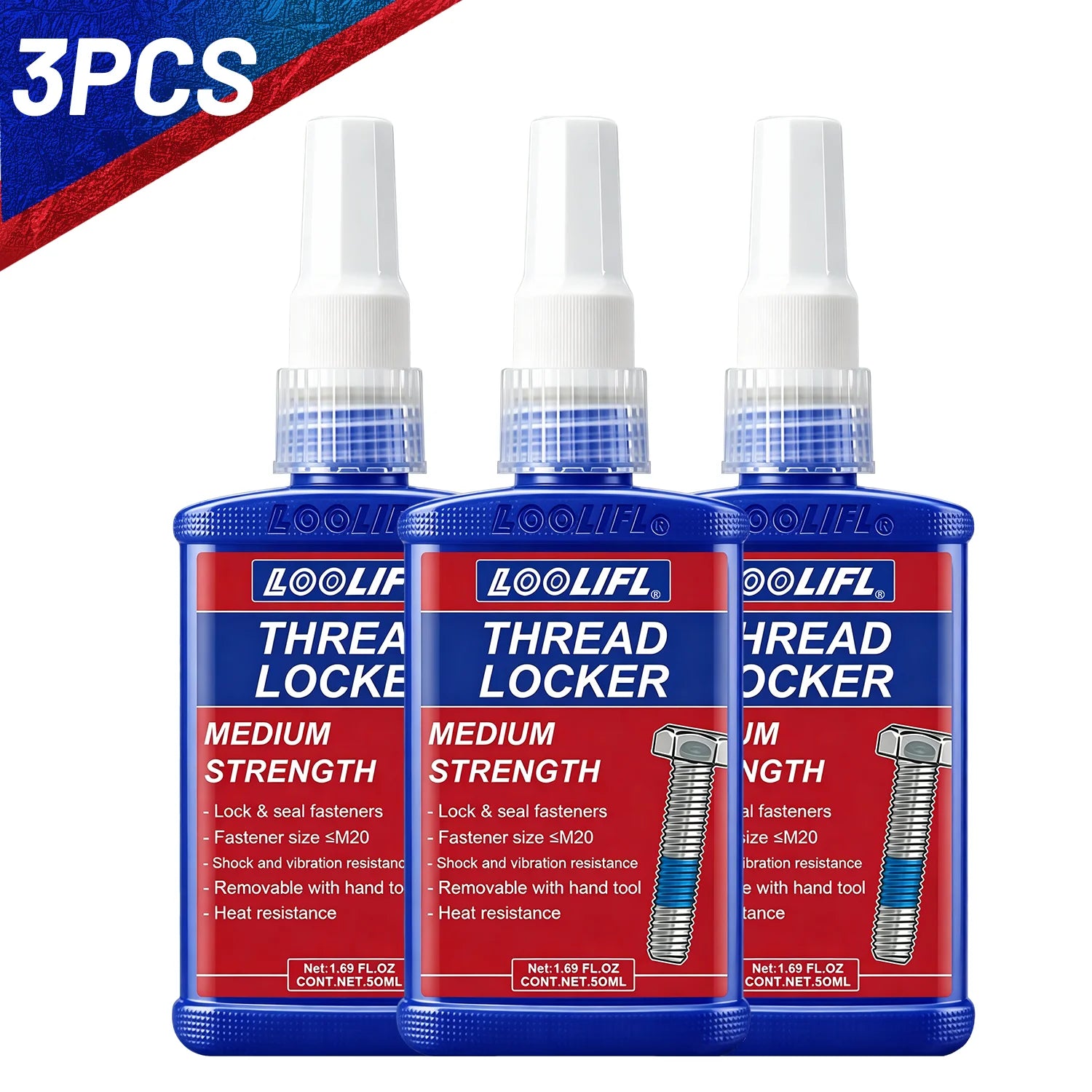 243 50ml Threadlocker Screw Glue Quickly Cured Thread Locking Agent Anaerobic Adhesive Corrosion-Resistant Anti-Loosening Glue