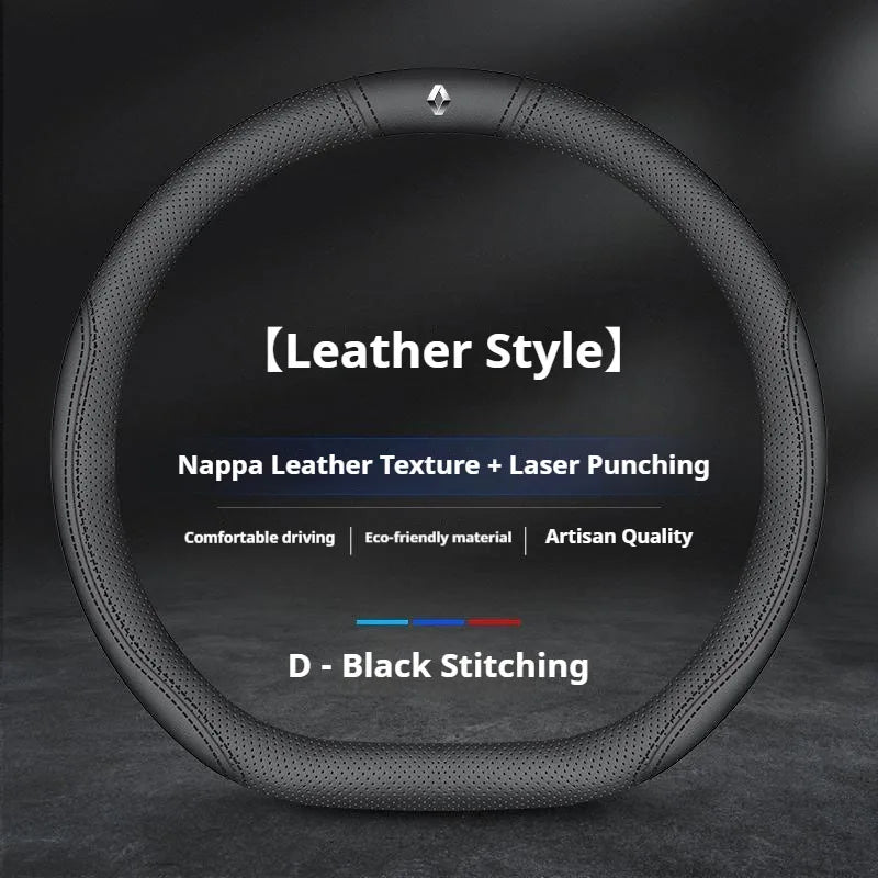 For Renault Clio Sandero Megane 2 Talisman Laguna Scenic kadjar Captur KWID Duster non-slip Leather Car Steering Wheel Cover