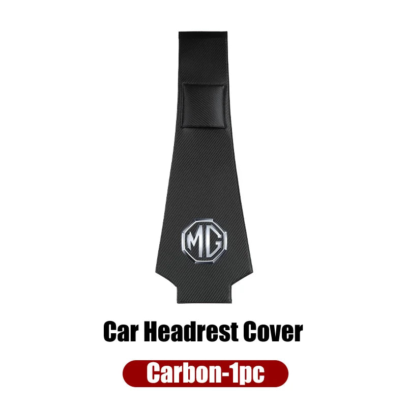 Car Headrest Storage Cover Leather Neck Pillowcase For Morris Garages MG 6 3 5 7 TF ZR ZS HS GS GT Hector RX5 RX8 350 550 Gundam