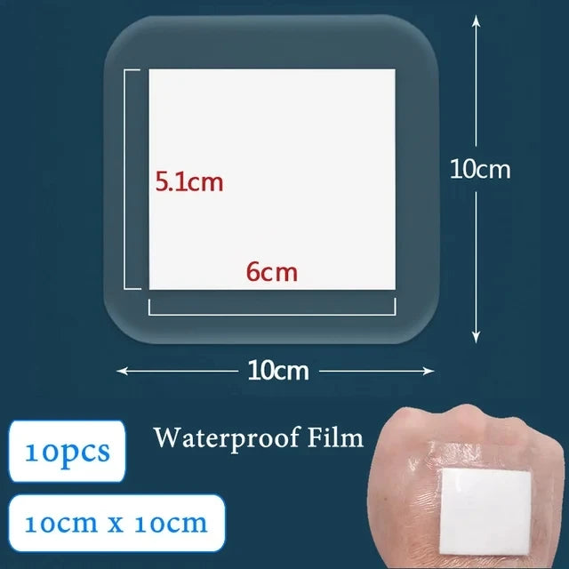 10pcs Waterproof Breathable Sterile Dressing Plaster Wound Hemostasis Sticker Cushion Adhesive First Aid Bandage Emergency Kit