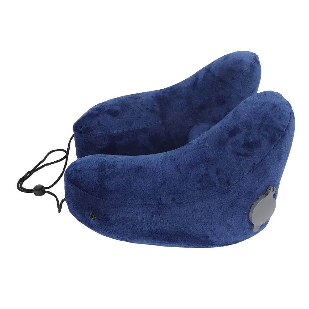 Durable Detachable Inflatable Travel Pillow Quick Fill Compact H-Shaped Travel Pillow Washable Airplane Pillow Car Travel