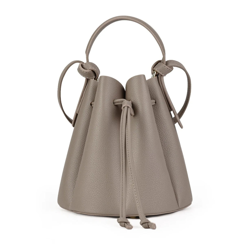 Trendy Petal Bucket Bag for Women, Vintage Drawstring Crossbody Shoulder Bag, Simple Versatile High-End Handbag