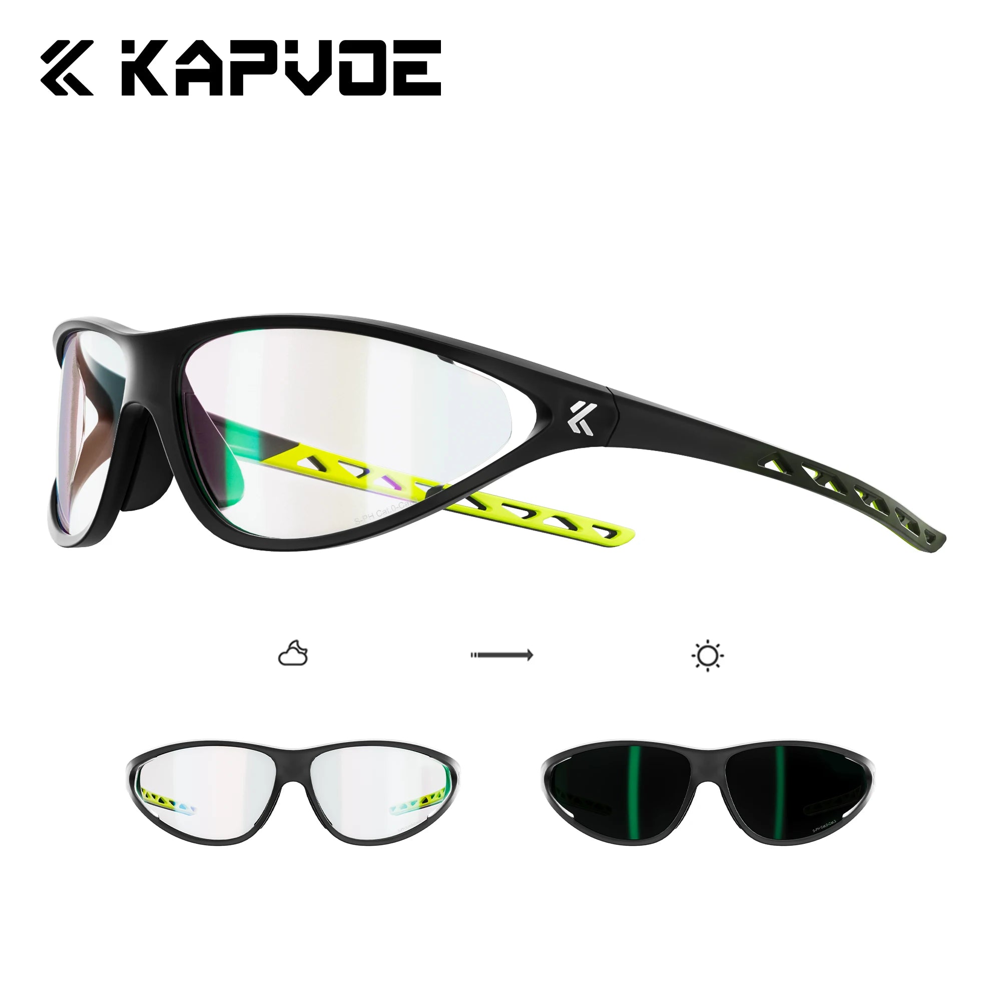 Kapvoe New Fashion Cycling Sunglasses Men Photochromic Glasses Mountain Running Hiking Eyewear Sports UV400 Climbing Goggles