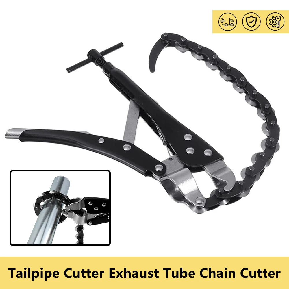 Exhaust Pipe Cutter Tool Chain Tube Cutter Lock-grip Pliers Pipe Wrench Tool Chain Exhaust Pipe Cutter with Multi Wheel Blade