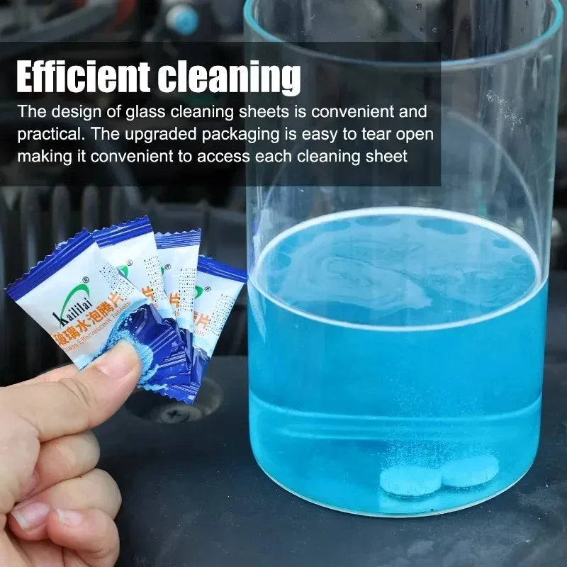 Car Windshield Washer Fluid Tablets Concentrated Effervescent Solid Wiper Glass Cleaner Auto Cleaning Agent Accessories Tool Kit