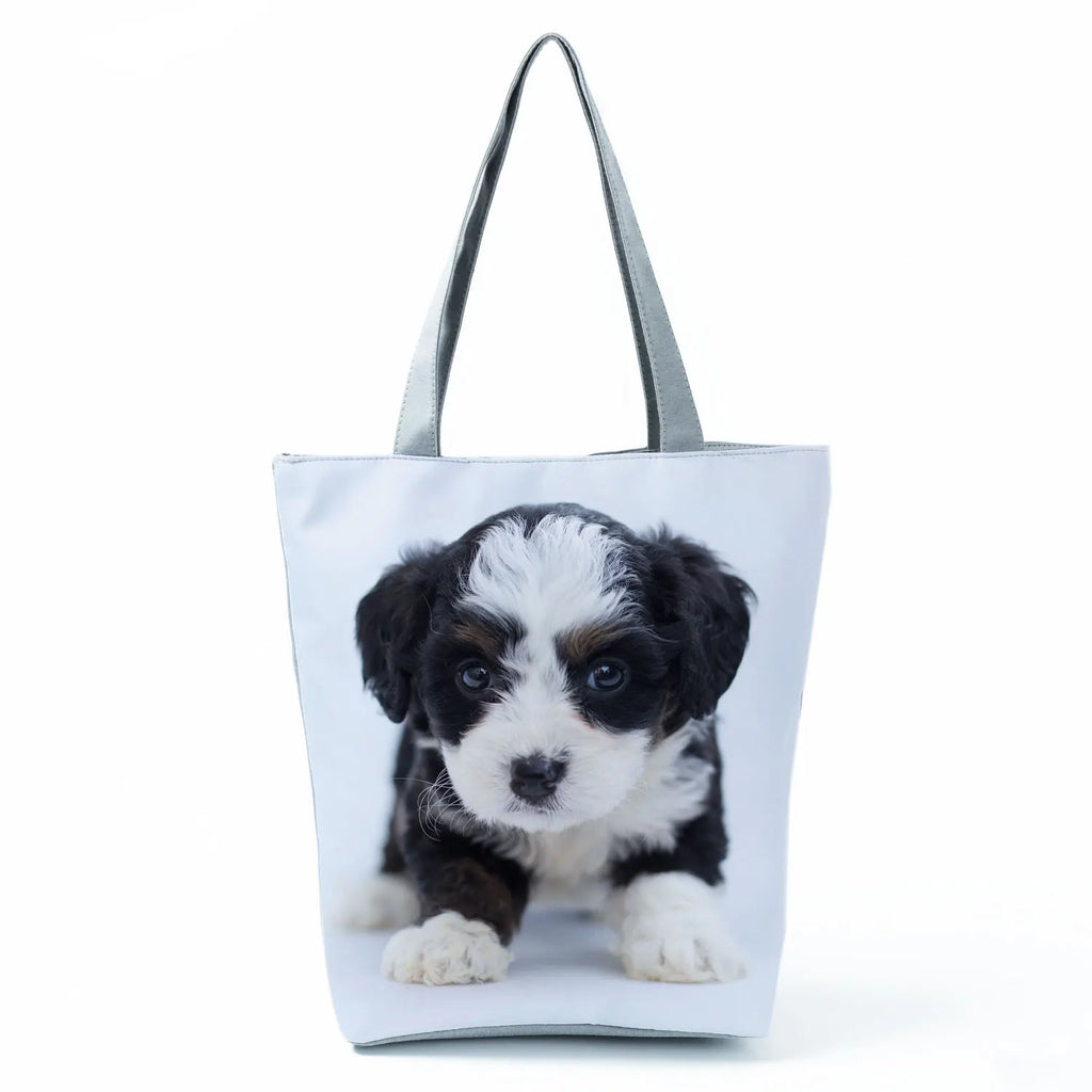 Cute Maltese Dogs Print Handbags Casual Women Shopping Bag Large Capacity Foldable Shoulder Bags Eco Reusable Travel Beach Totes