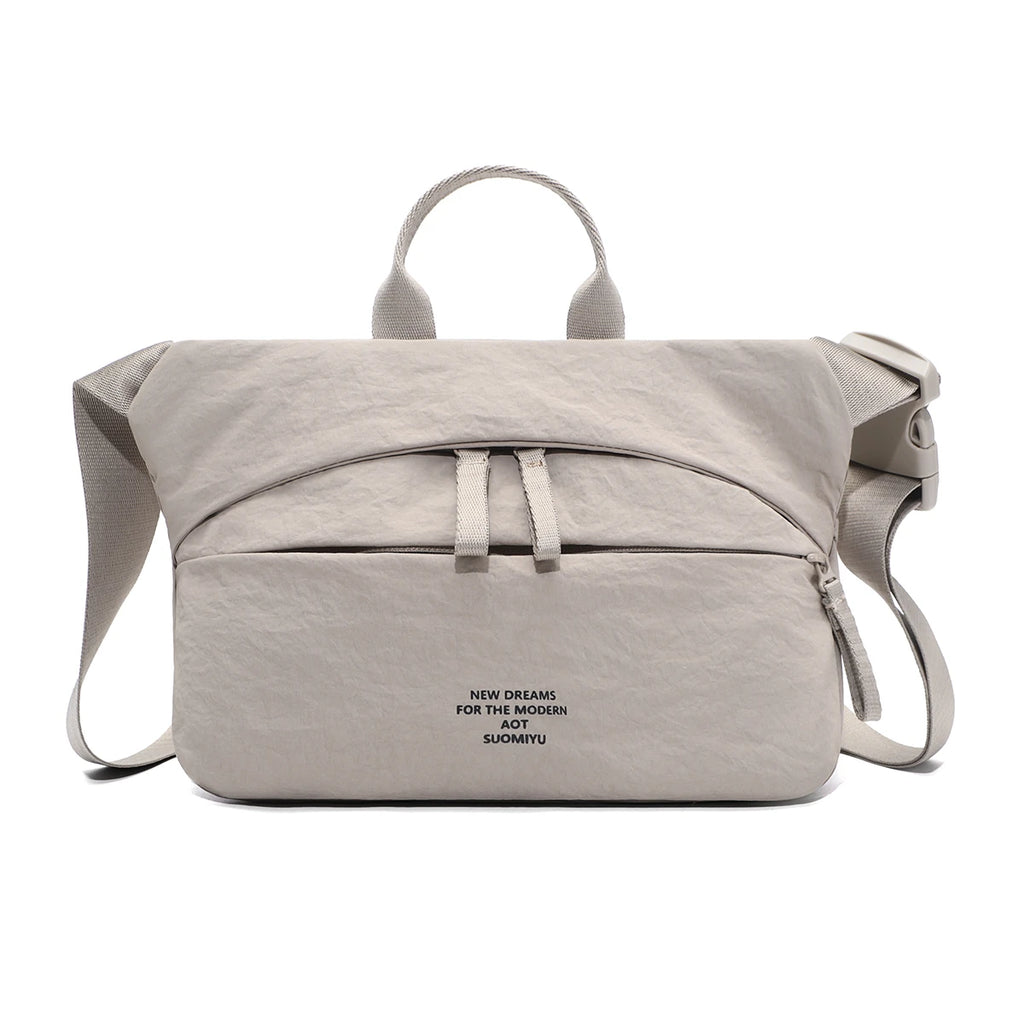 Fashionable women's nylon crossbody bag, niche chic backpack, casual large capacity chest bag, shoulder bag