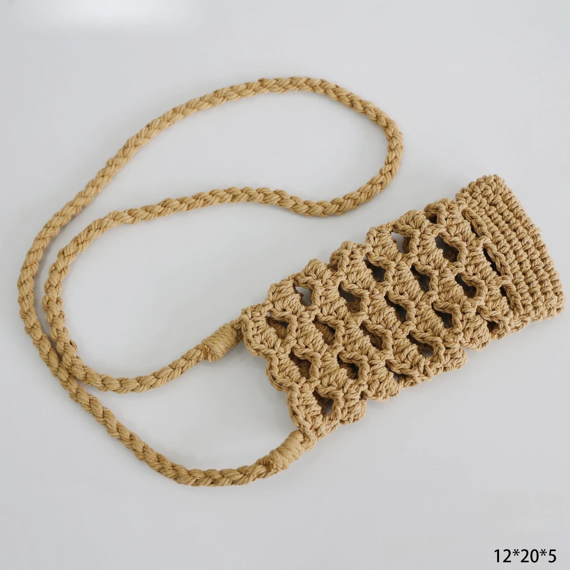 Hand-woven mobile phone bag summer small bag mini messenger holiday women's bag various combinations cotton rope bag net pocket