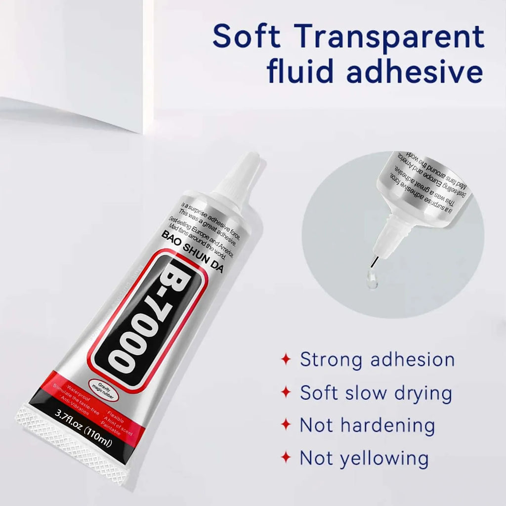 B-7000 PP PE Plastic Bonding Super Glue Transparent Super Strong Adhesive for Polypropylene, Polyethylene, ABS, PVC, PMMA, EVA .