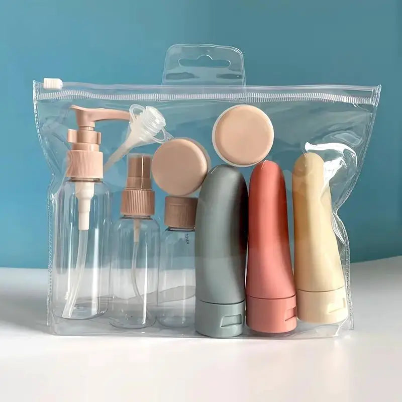 Refillable Travel Bottle Set Leak-Proof Containers for Perfume Lotion Shower Gel and Shampoo Portable Cosmetic Storage