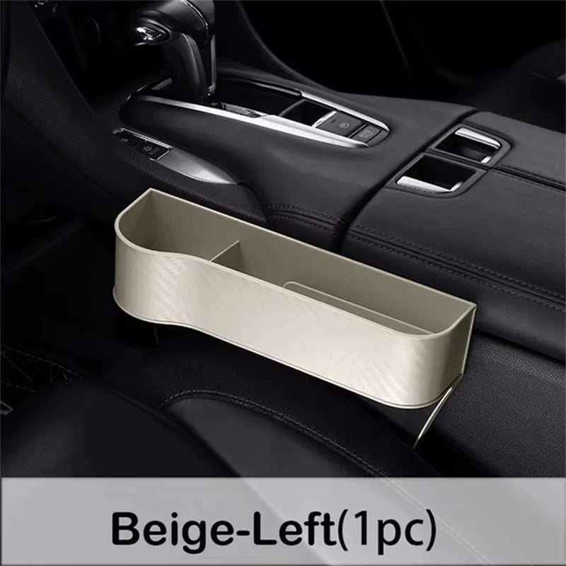 Carbon Fiber Car Seat Gap Organizer, Multifunctional Console Side Storage Box for Phone & Accessories