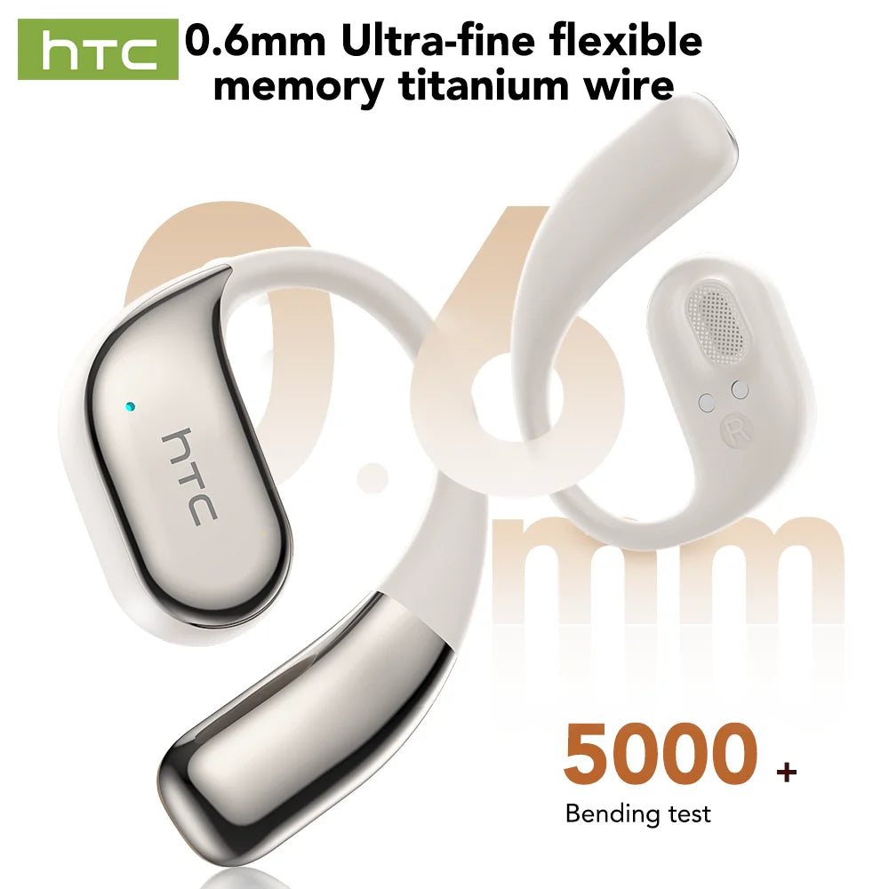 Bluetooth Earbuds HTC NE39 Non In Ear Comfort Fit, Surround Sound Stereo, Wireless Sport Headphones for Running, Workout, Travel