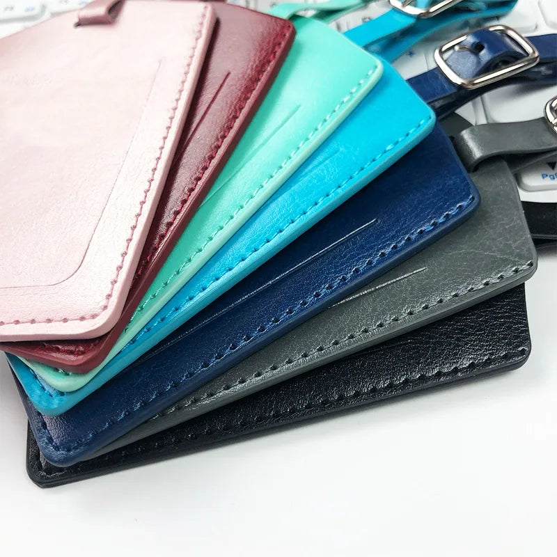 Vegan Leather Luggage Tags Vintage Style PU Baggage Bag Label Name Tage Personalized Custom Initials Name Wedding Gift
