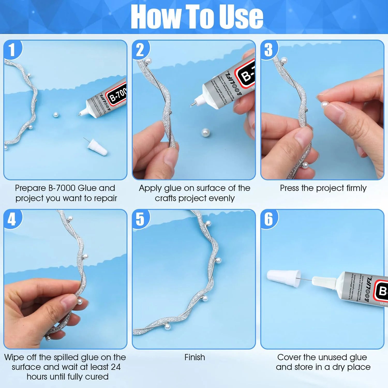 Super b7000 strong glue, waterproof and odorless, transparent, suitable for hand-made, DIY mobile phone case, etc.