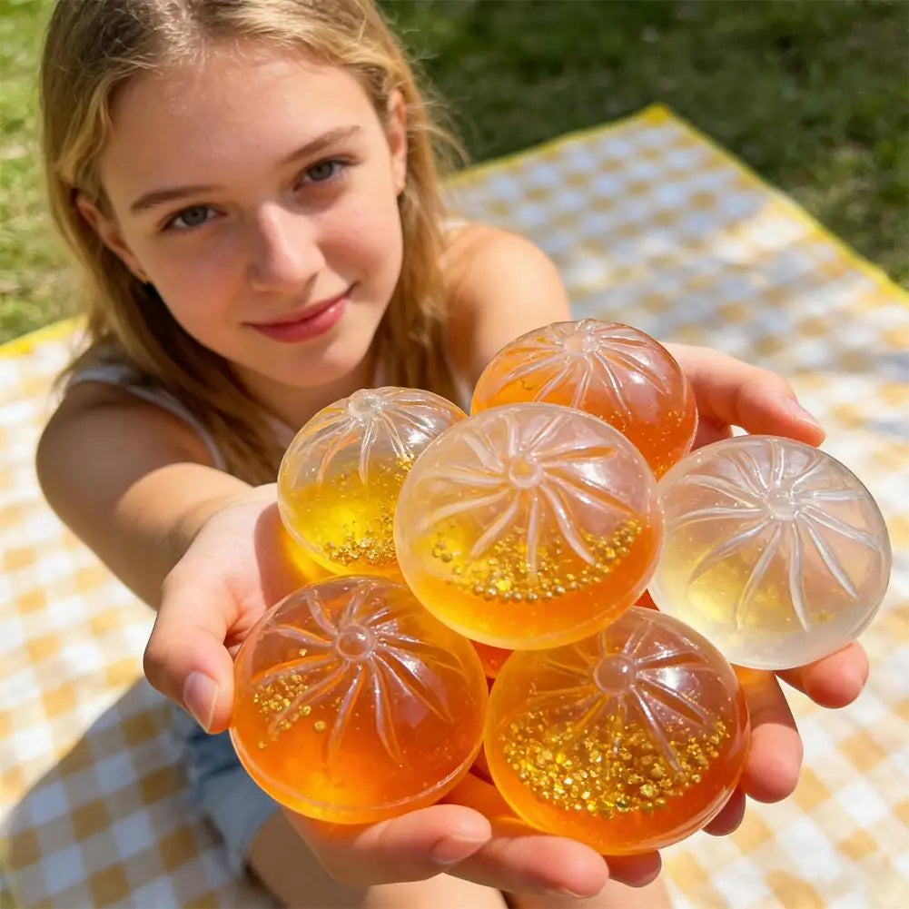 1/5Pcs DIY Hollow Steamed Bun Squishy Shell Clear Crystal Skin Squeeze Toy Component, Reusable Empty Food Toy Cover for Handmade