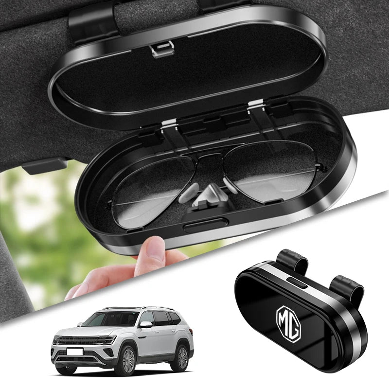 Car Visor Sunglass Storage Case Glasses Holder Box Card Clip Accessories For Morris Garages MG 6 3 5 7 TF ZR ZS HS GS GT Hector