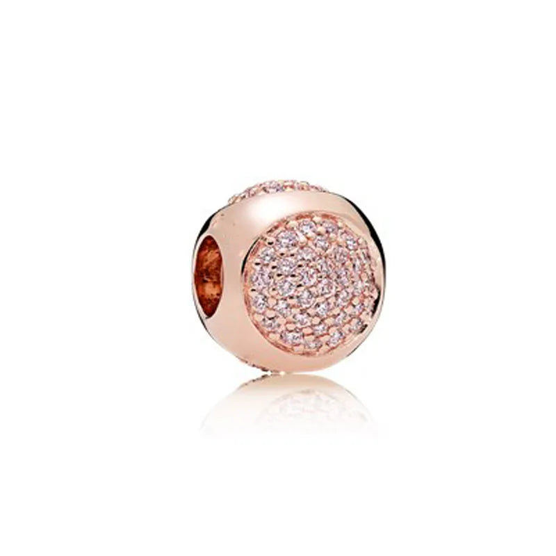 New Fashion 925 Sterling Silver Flower Cherry Round Beads Charms Pendant Fit Original Bracelet DIY Jewelry For Woman Gift