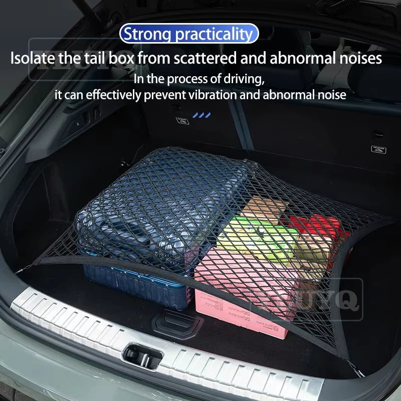 Trunk Net Pocket for Volkswagen Taos 2021-2025 Car Trunk Luggage Fixing Net Elastic Nylon Anti-Slip Car Interior Accessories