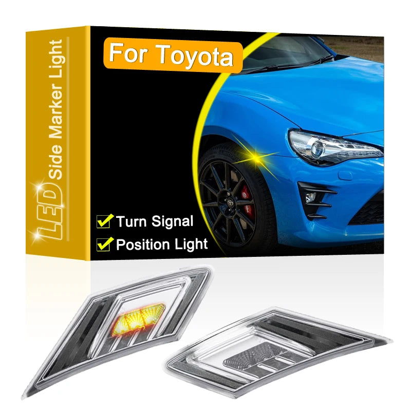 12V Clear Lens LED Side Marker Lamp Assembly For Toyota GT86 FT86 2013-UP Blinker Turn Signal With Position Light