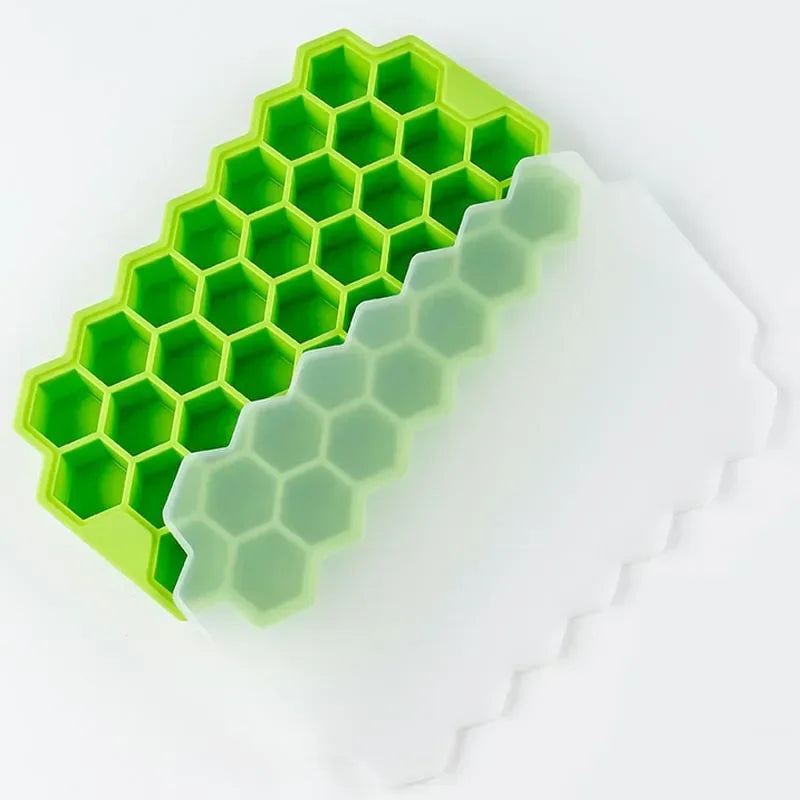 4/1PCS 37 Grids Silicone Ice Cube Mold Large-capacity Ice Trays Food Grade Reusable Ice Maker with Lids Cocktail Kitchen Tool