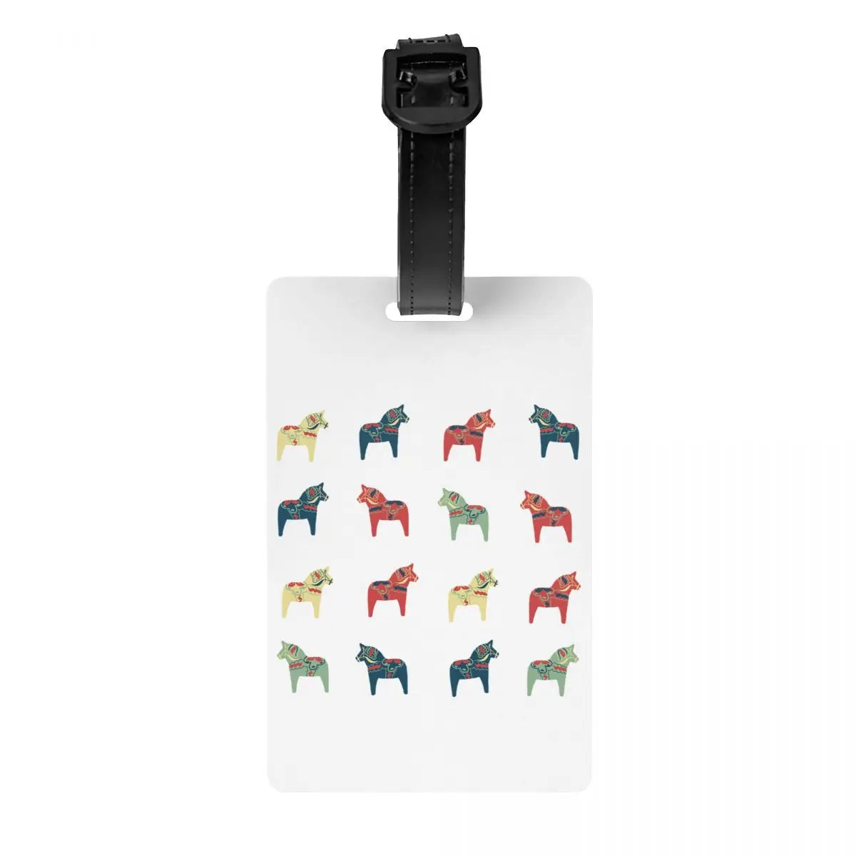 Custom Swedish Folk Cats Luggage Tag With Name Card Privacy Cover ID Label for Travel Bag Suitcase