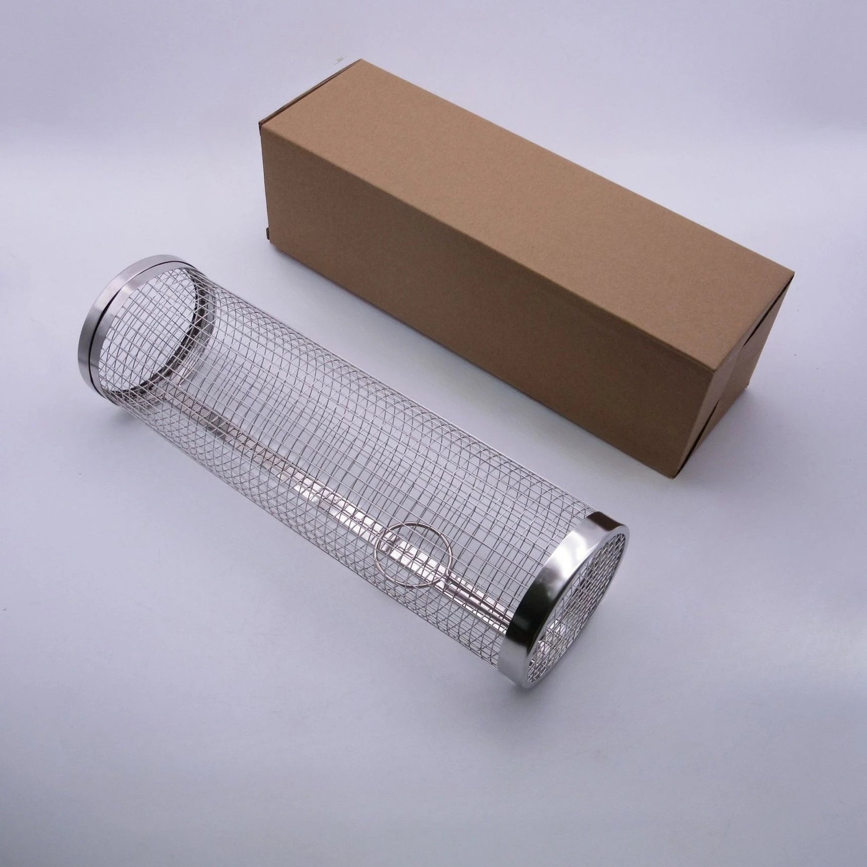 BBQ Grill Basket Stainless Steel Rolling Grilling Basket Barbecue Cages Barbecue Grill Grate Cylinder Grilling Basket Outdoor