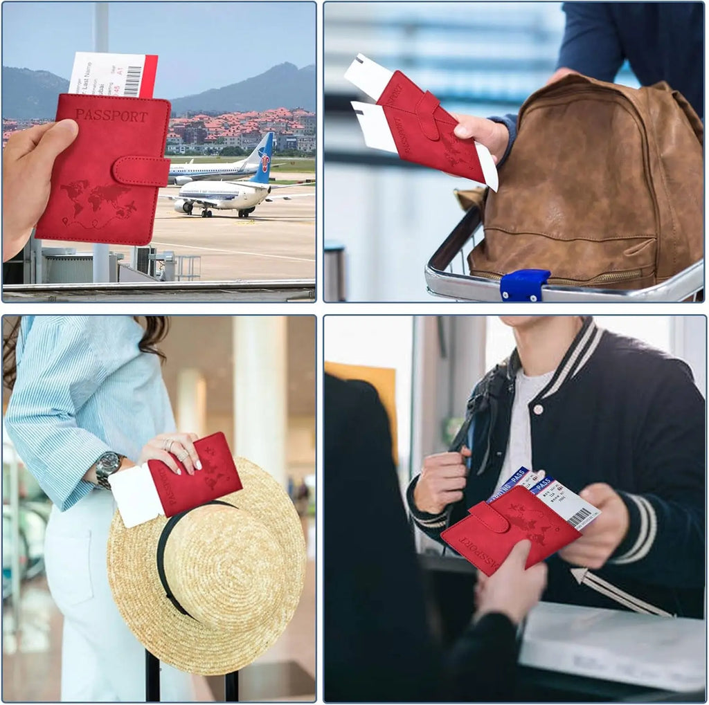 Passport Holder, Passport Cover with Credit Card Slot Passport Wallet Case Book Travel Must Have