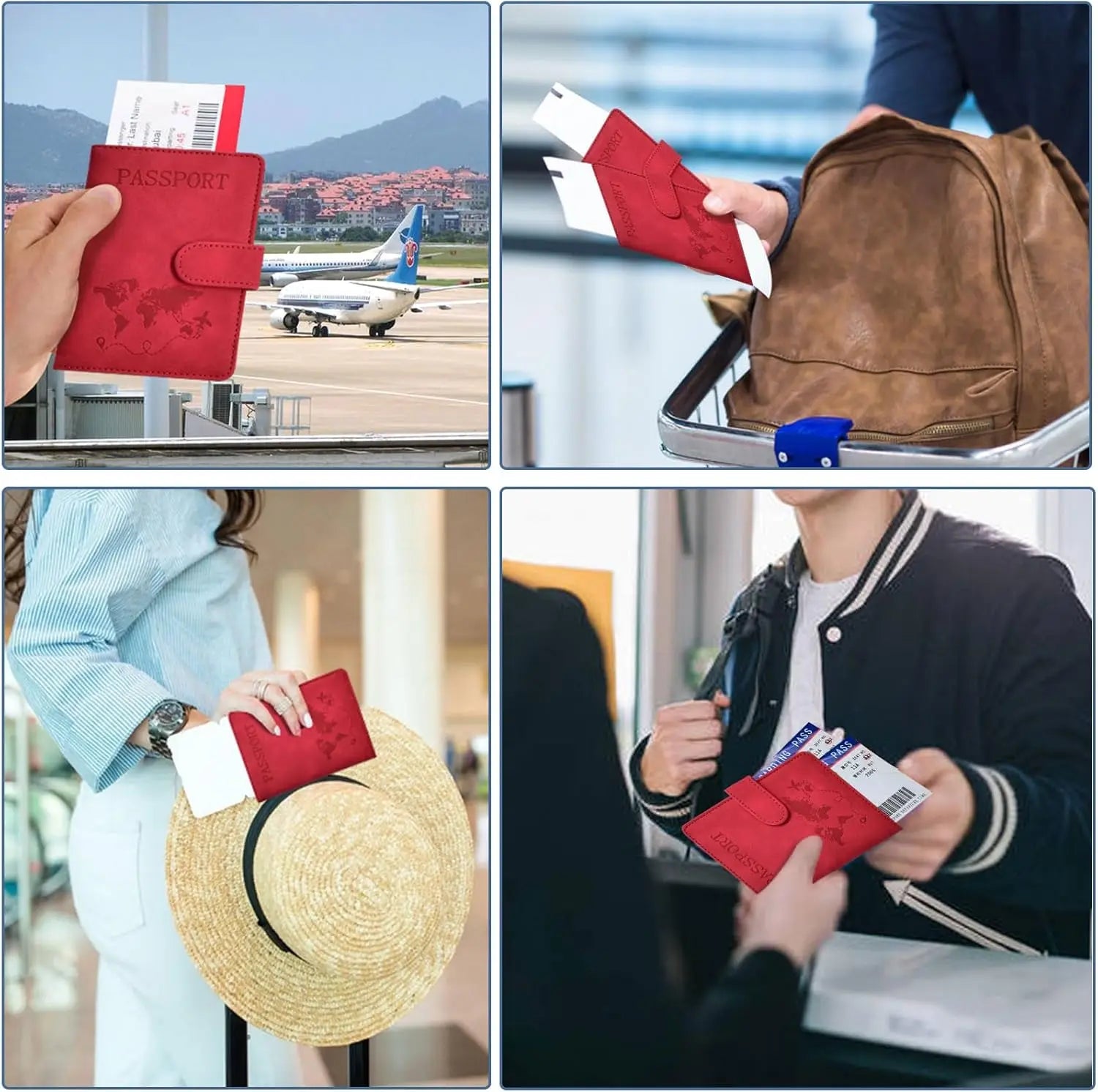 Passport Holder, Passport Cover with Credit Card Slot Passport Wallet Case Book Travel Must Have